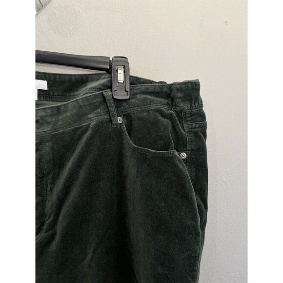 J Jill Velour Pants Women 20 Green Pockets Stretchy Waist Sides - Picture 4 of 14
